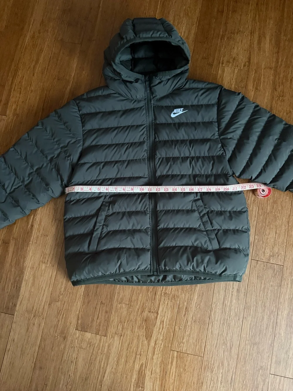 Nike Kids Hooded Puffer Jacket - Olive Green - Youth XL